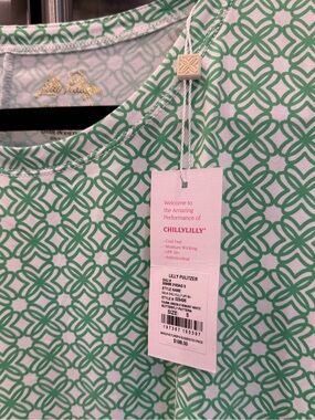 Lilly Pulitzer Green and White CHILLYLILLY Dress -NWT